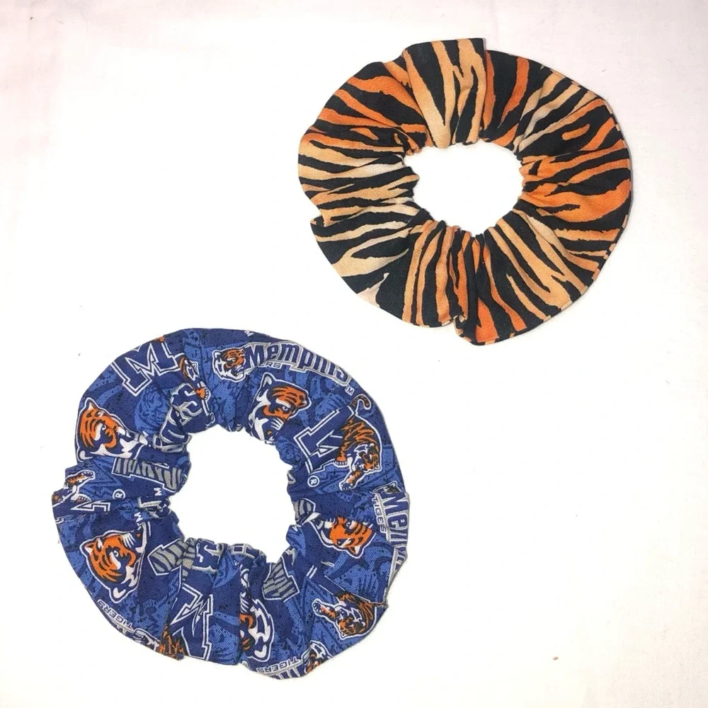 Memphis Tigers Hair Scrunchies Wristbands 2 Pack HandMade in the USA